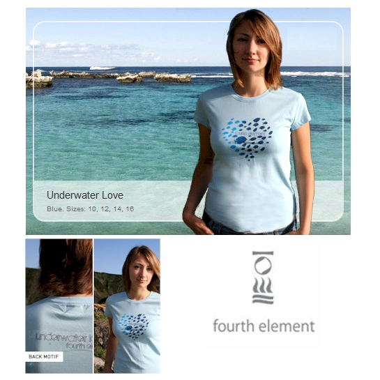 Fourth Element Womens Underwater Love T-Shirt Blue