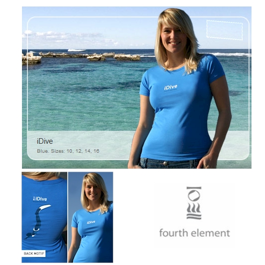 Fourth Element Womens iDive T-Shirt Scuba Blue