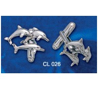 DIVESILVER CL026 DOLPHIN CUFF LINKS