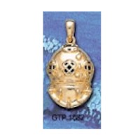 9ct Gold Large Helmet Pendant - GTP1059