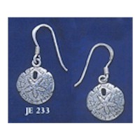 DIVESILVER JE233 SAND DOLLAR DANGLE EARRINGS