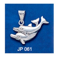 DIVESILVER JP061 DOLPHIN LOVE PENDANT