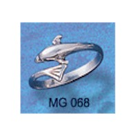 DIVESILVER MG068 SMALL DOLPHIN WRAP RING