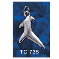 DIVESILVER TC735 SS SHARK TAIL CHARM