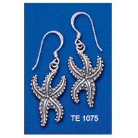DIVESILVER TE1075 STARFISH EARRINGS