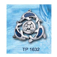 DIVESILVER TP1632 DOLPHIN CIRCLE PENDANT