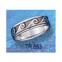 DIVESILVER TR553 WAVES BAND RING IN STOCK