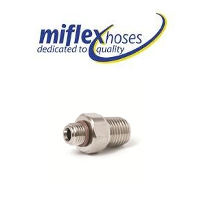 Miflex 1/4" NPT Male to 3/8" - 24 Male HP Adaptor