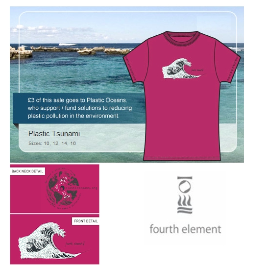 Fourth Element Plastic Tsunami Womens T-Shirt Raspberry